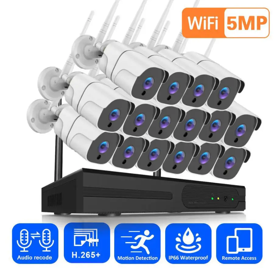 EseeCloud 16CH Outdoor Security 5MP Network Camera Kit Surveillance System Wireless Wifi Nvr Kit 3MP 16CH Security Camera System — image 2