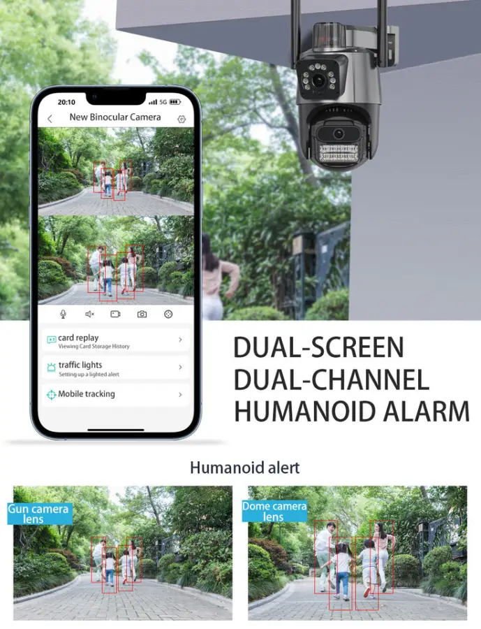 Icsee 8CH 6MP Wireless Security Camera System 8CH WiFi Outdoor PTZ Camera Nvr Kit 6MP WiFi NVR Dual Lens Camera System — image 7