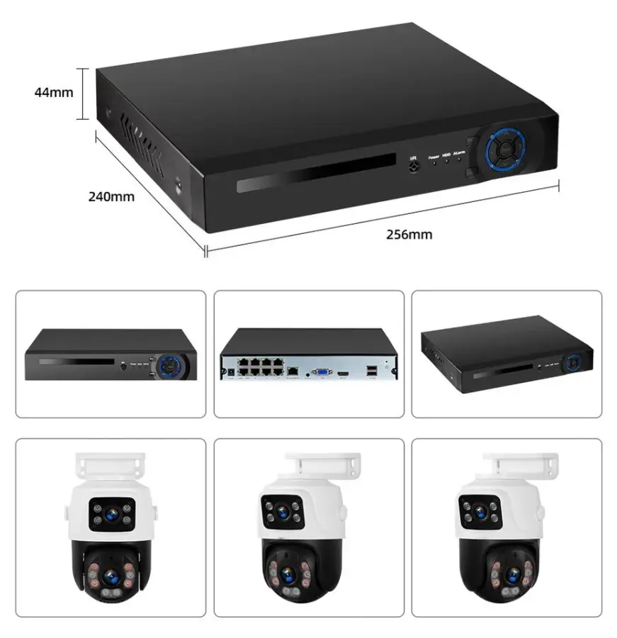 ICsee 8CH 6MP POE Dual Lens PTZ CCTV Camera Kit with Night Vision HDD Storage Auto Tracking 4CH NVR Security System — image 3