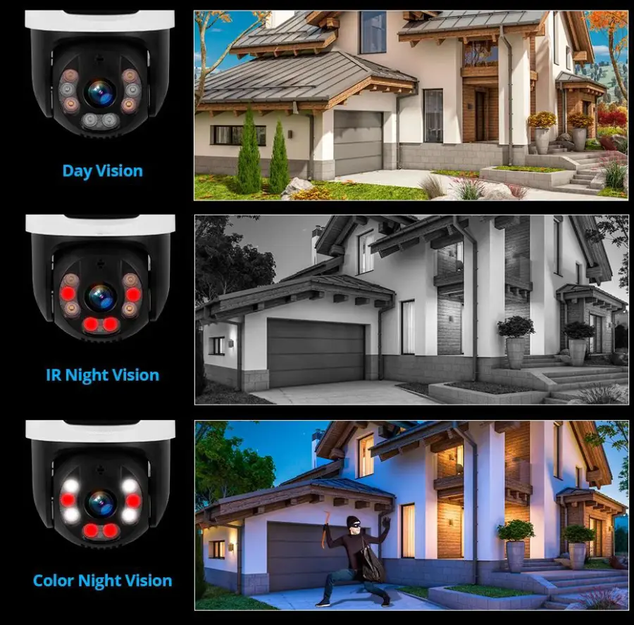 ICsee 8CH 6MP POE Dual Lens PTZ CCTV Camera Kit with Night Vision HDD Storage Auto Tracking 4CH NVR Security System — image 5