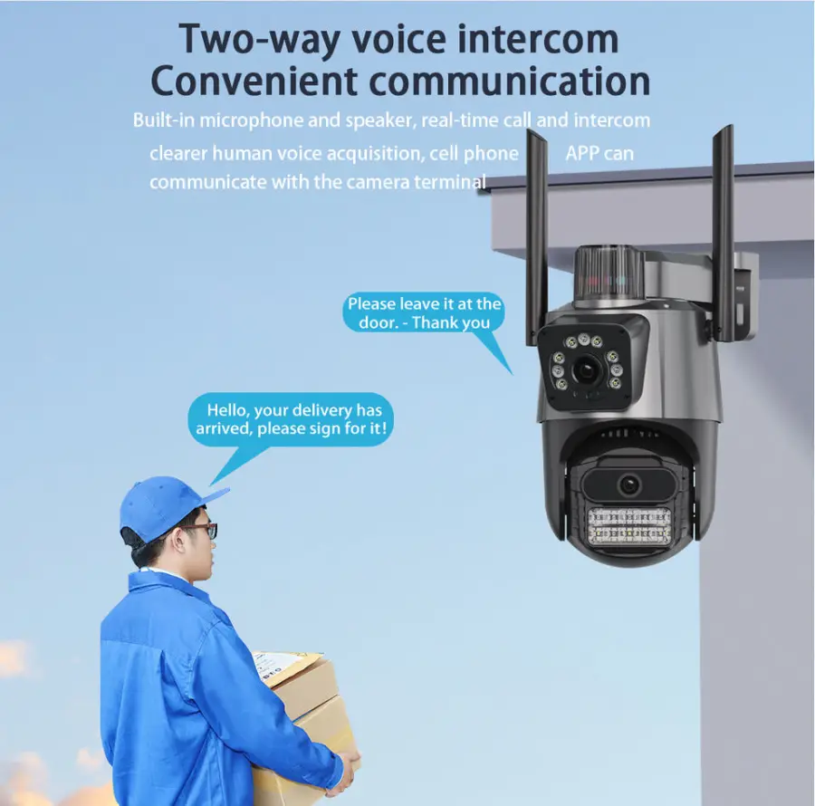 Icsee 4CH 9MP 8X Zoom Wireless Security Camera System 8X Zoom WiFi Outdoor PTZ Camera Nvr Kit 6MP WiFi Dual Lens Camera System — image 4