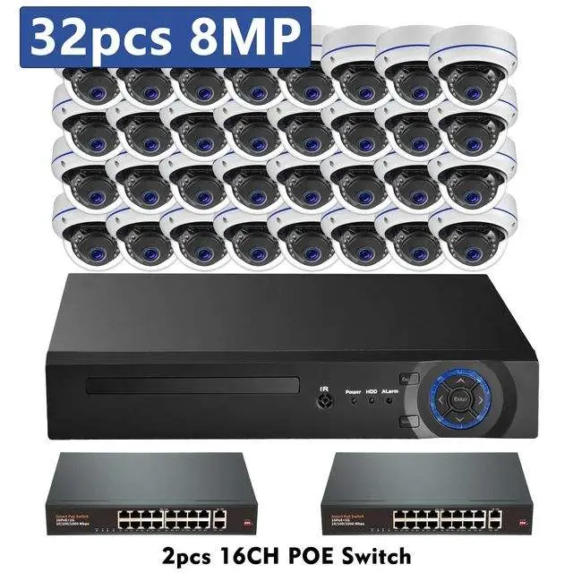 Xmeye 8MP 5MP 32CH Dome POE Security Camera System H.265 Two Way Audio 4K 8CH POE NVR CCTV Camera Kit Night Vision — image 4