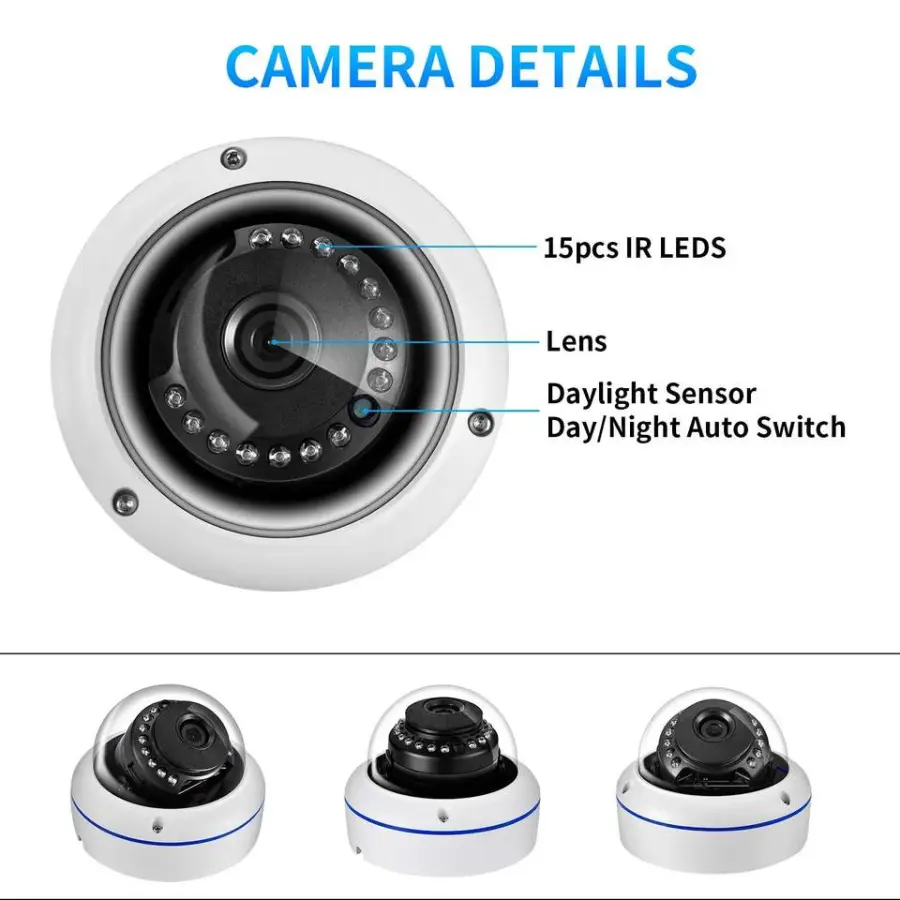 Xmeye 8MP 5MP 32CH Dome POE Security Camera System H.265 Two Way Audio 4K 8CH POE NVR CCTV Camera Kit Night Vision — image 5