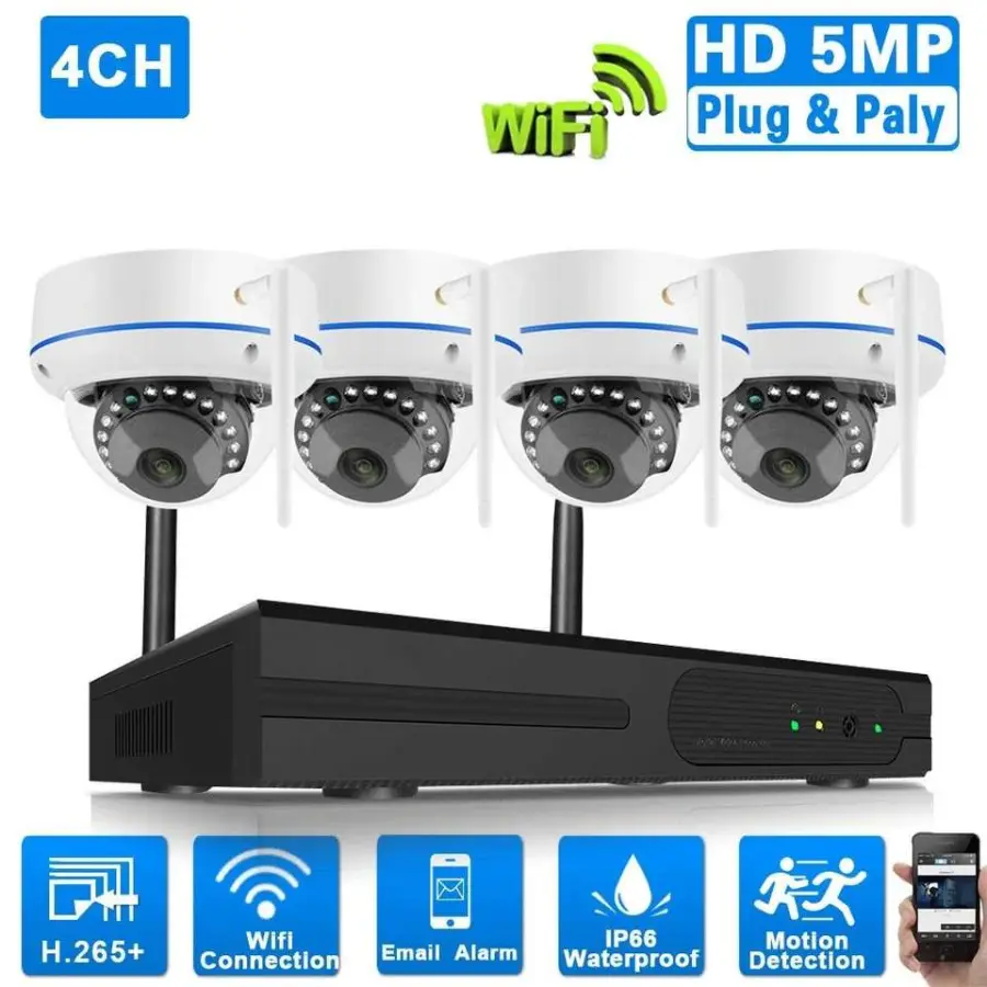 EseeCloud 3MP 5MP 4CH Outdoor Wireless Camera Kit Security System Wifi Nvr Kit Cctv Camera Set Wireless Security Camera System — image 3