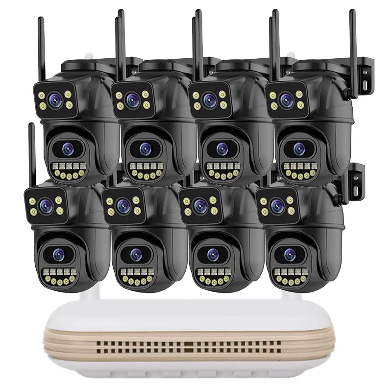 ICsee 8CH 6MP WiFi PTZ Security Camera System with 4CH Dual Lens NVR Two-Way Audio Outdoor IP66 Waterproof CCTV Kit — view 1