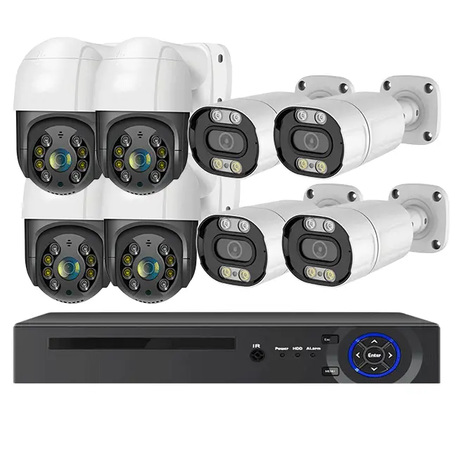 ICsee Outdoor POE Network Camera Kit 4MP 8MP 8ch with Two-Way Audio 4ch Security POE CCTV Night Vision Function NVR PTZ — view 1