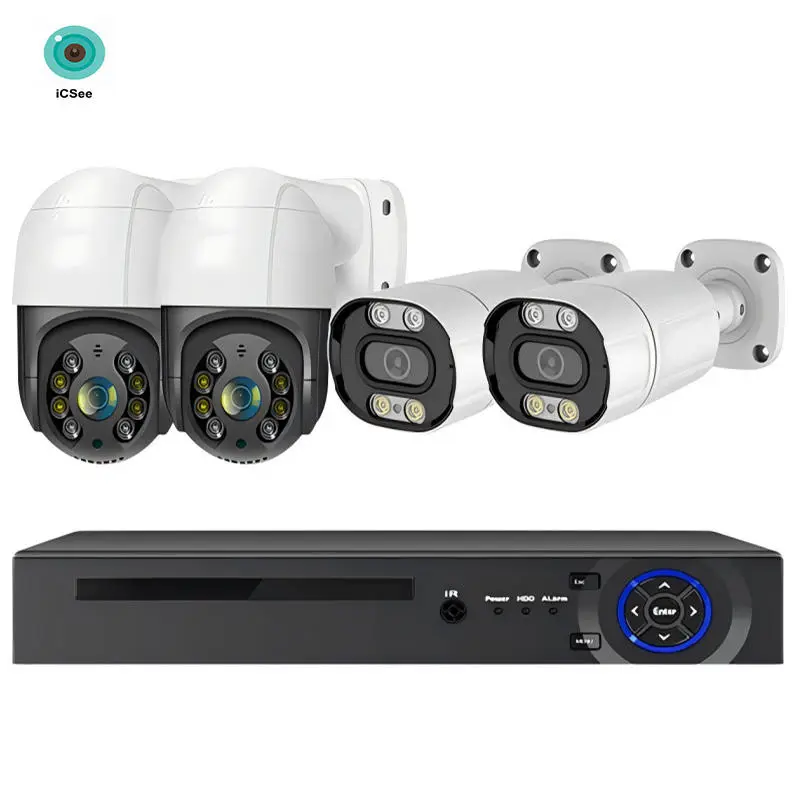 ICsee Outdoor POE Network Camera Kit 4MP 8MP 8ch with Two-Way Audio 4ch Security POE CCTV Night Vision Function NVR PTZ System — image 3