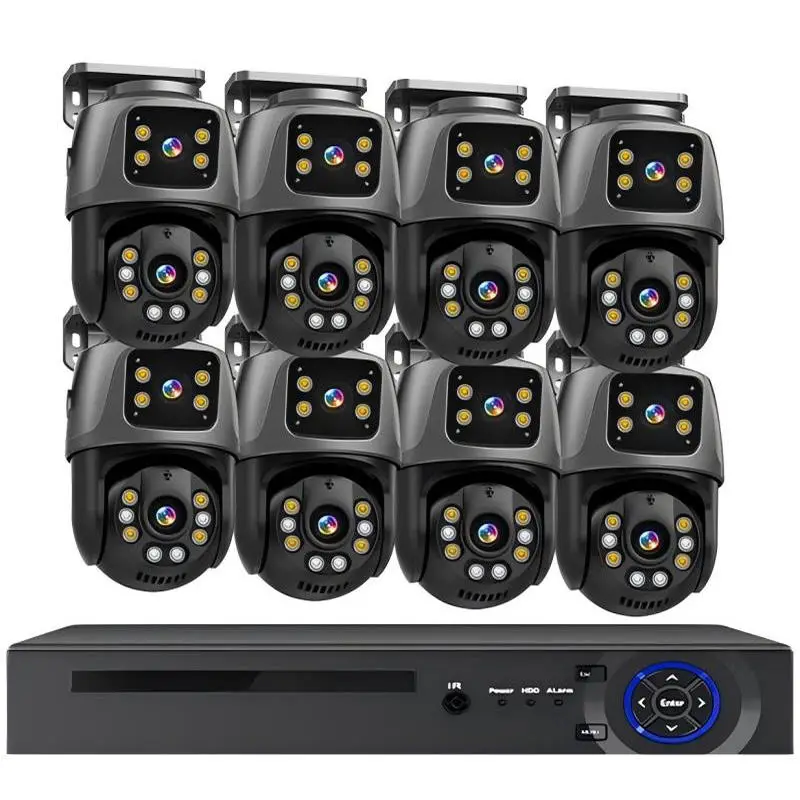 ICsee 8CH 6MP POE PTZ CCTV Camera Kit System Poe H.265 NVR Kit 3K Auto Tracking PTZ 4CH Dual Lens POE Security Camera Ki — view 1