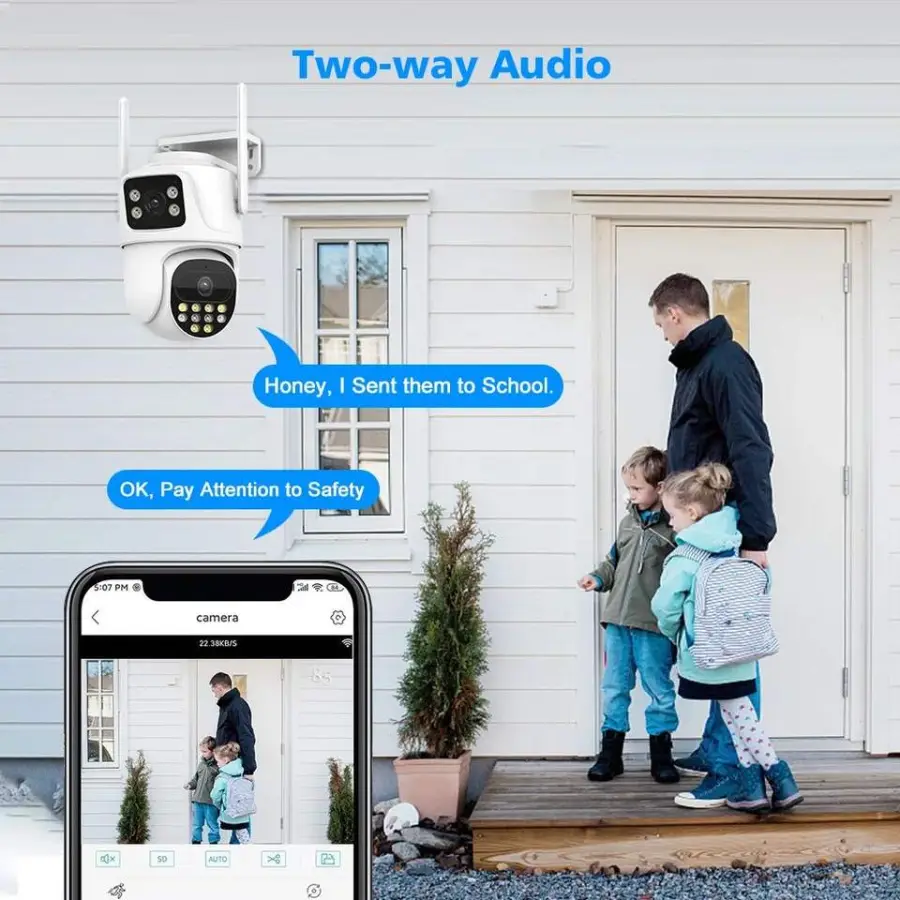 ICsee 6MP WIFI NVR Outdoor Waterproof Security Camera Kit with Night Vision Dual Lens H.265 Two-Way Audio Security Camera System — image 7
