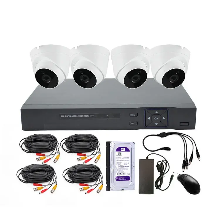5MP 2MP CCTV Camera KitHome Security Cctv System 4ch 4ch Dvr Kit Surveillance 4ch AHD DVR Kit Security System Dome AHD DVR Kit — image 3
