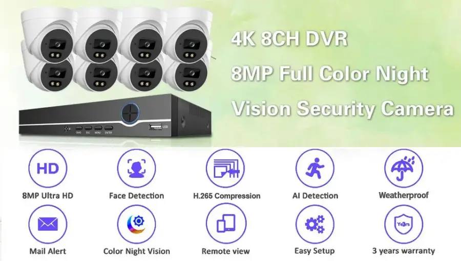 2MP 8MP 5MP 16ch Indoor AHD Analog Camera Surveillance 16ch Dome AHD Camera Kit Dome Security Cctv System Analog AHD Camera Kit — image 3