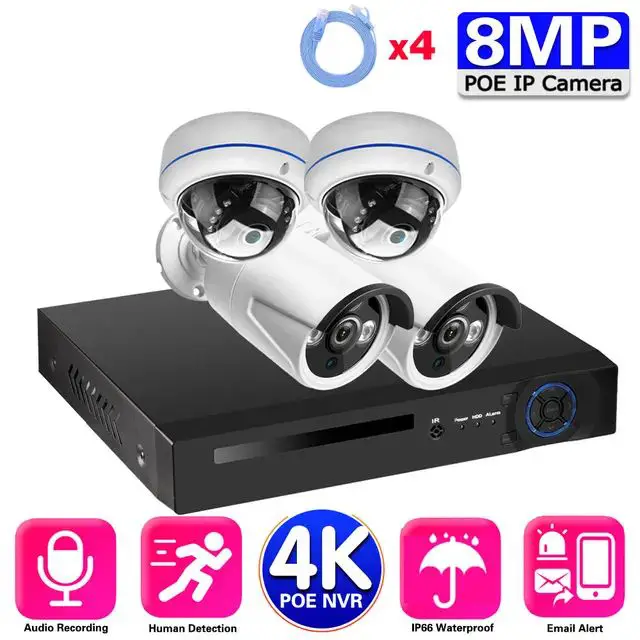 XMEye 4mp 5mp 8mp POE CCTV Camera Kit 2k 4k 4 8 16 Channel Ai Smart Hd Ip POE Camera Nvr Kit Home Security Cctv Camera System — image 3