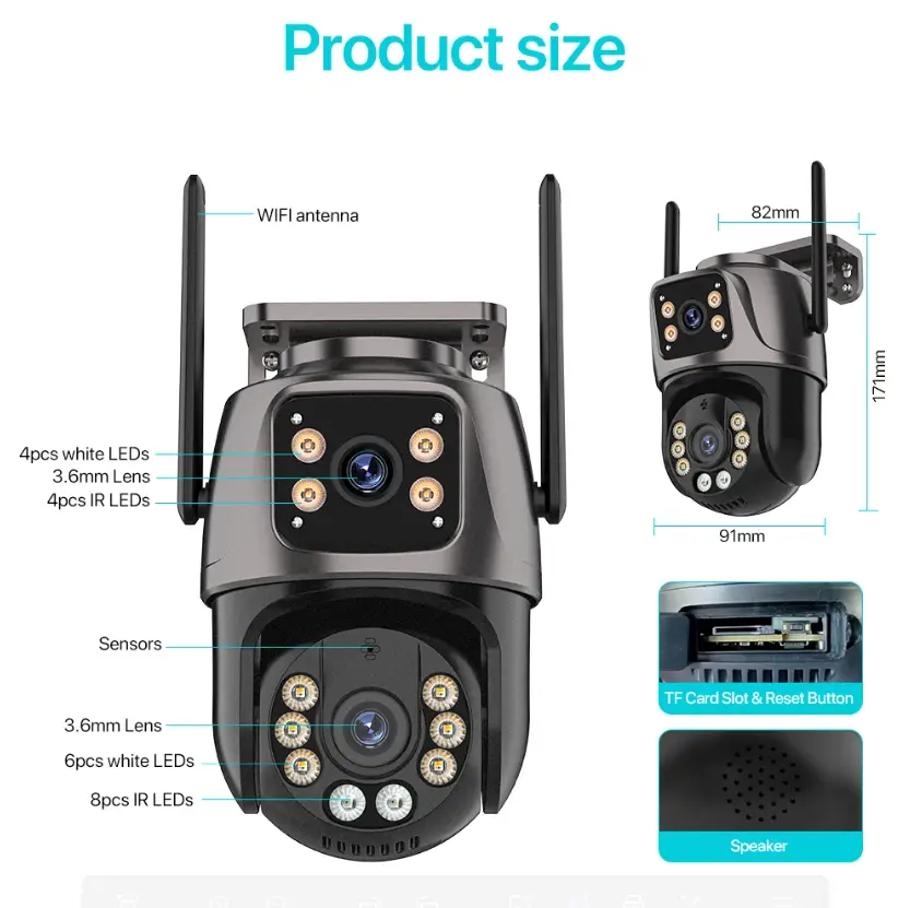 XM ICsee 6mp Surveillance Wi-fi Cctv Camera Kit Outdoor 2-Lens and 2-Screens Security Wifi Camera Kit Nvr Wireless Camera System — image 3
