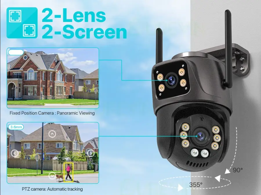 XM ICsee 6mp Surveillance Wi-fi Cctv Camera Kit Outdoor 2-Lens and 2-Screens Security Wifi Camera Kit Nvr Wireless Camera System — image 5