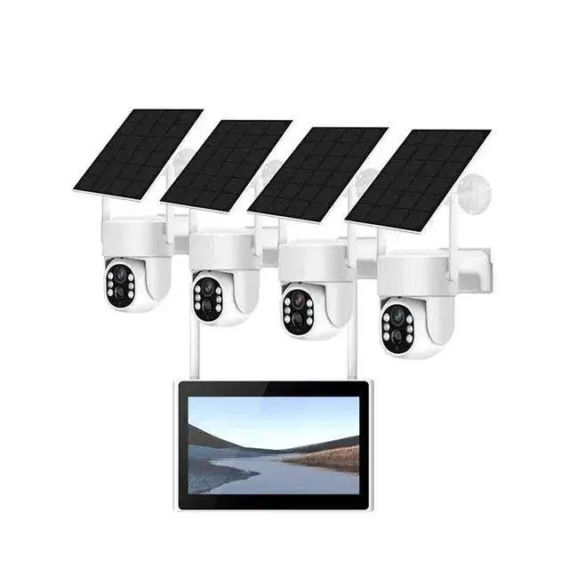 EseeCloud APP 4ch 5mp Solar Wireless Camera Kit With 4mp Camera 10inch Monitor Cctv Surveillance Ai System Solar Wifi Ca — view 1