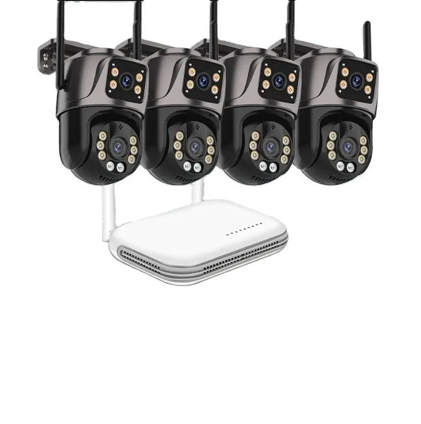 ICsee 6MP 4ch Wi-Fi CCTV Surveillance Camera Kit Waterproof Outdoor Security with NVR & Wireless IP featuring Two-Way Au — view 1
