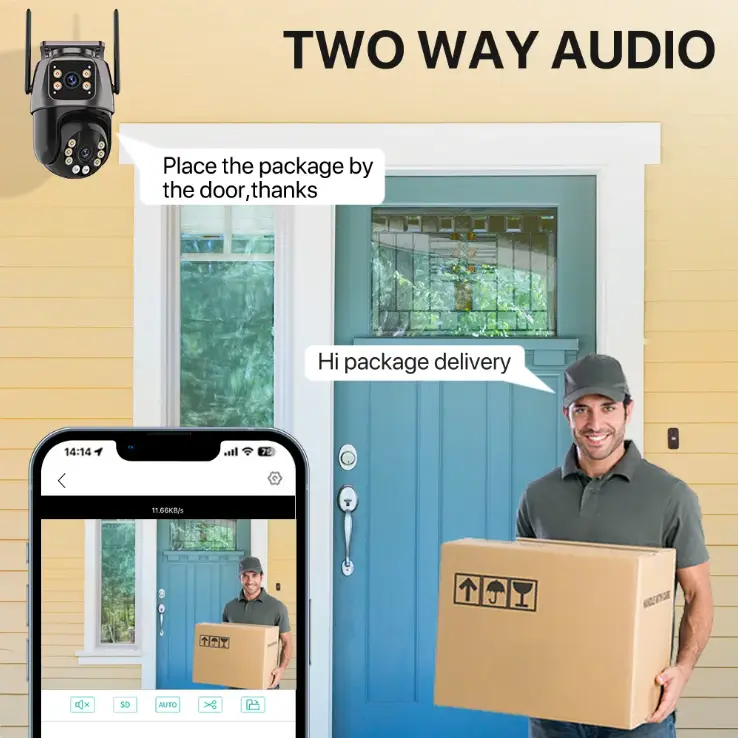 ICsee 6MP 4ch Wi-Fi CCTV Surveillance Camera Kit Waterproof Outdoor Security with NVR & Wireless IP featuring Two-Way Audio — image 5