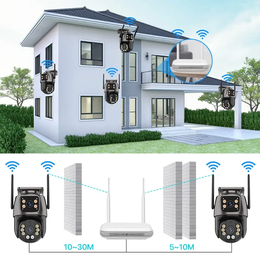 ICsee 6MP 4ch Wi-Fi CCTV Surveillance Camera Kit Waterproof Outdoor Security with NVR & Wireless IP featuring Two-Way Audio — image 6