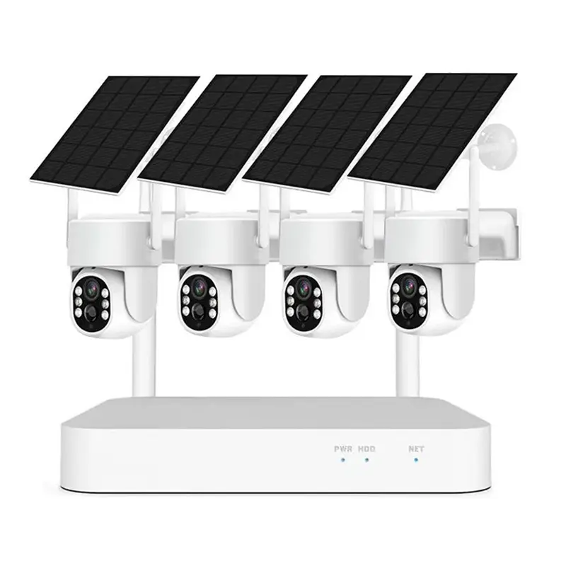 EseeCloud 4CH 4MP Wifi NVR Wireless Solar Camera CCTV Kit Security System Night Vision Battery Powered Solar Wifi Camera — view 1