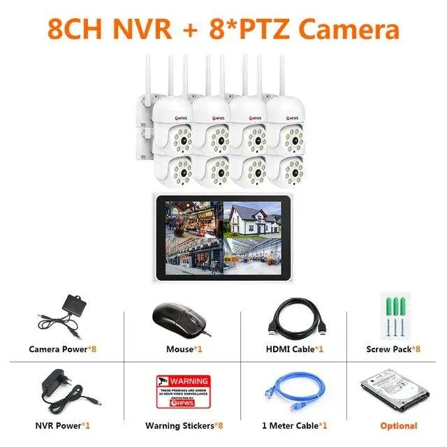 Tuya 8CH 3MP Wireless NVR Kit Wifi Dome Security Camera Kit Ptz CCTV System 12.5 Inch LCD Screen Wireless CCTV Camera Kit System — image 5