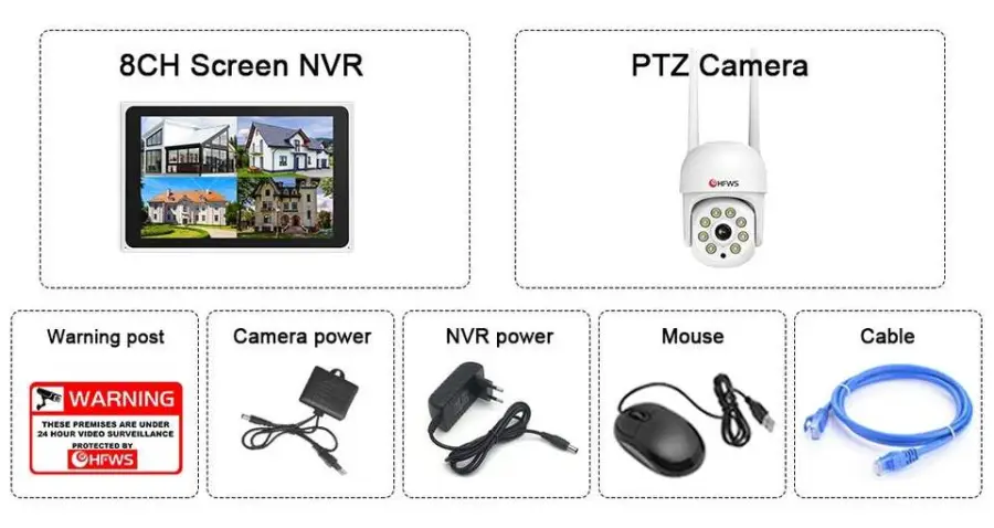 Tuya 8CH 3MP Wireless NVR Kit Wifi Dome Security Camera Kit Ptz CCTV System 12.5 Inch LCD Screen Wireless CCTV Camera Kit System — image 7