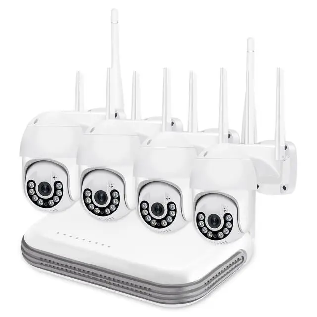 Datuo 4CH 4MP WiFi PTZ Dome Camera Kit with Night Vision Two-Way Audio Waterproof Design-Wireless CCTV System — view 1