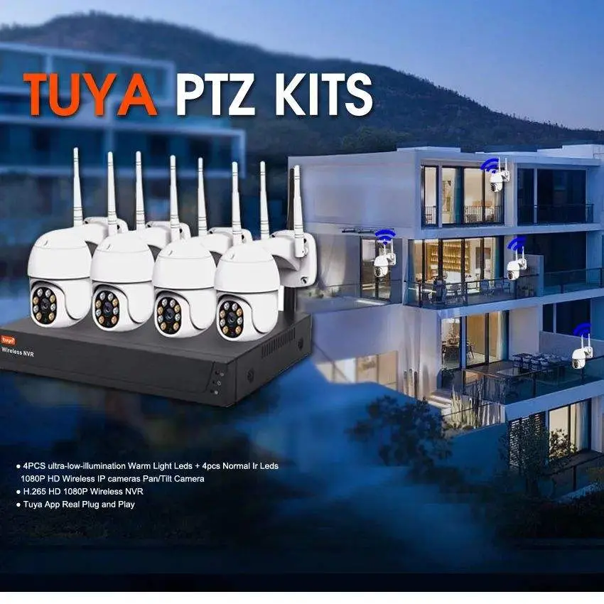 Tuya 4ch 3MP Security Wifi NVR Kit12.5 Inch LCD Monir Wi-fi Camera Kit Camera IP Wireless Cctv Camera Wireless CCTV Syst — view 2
