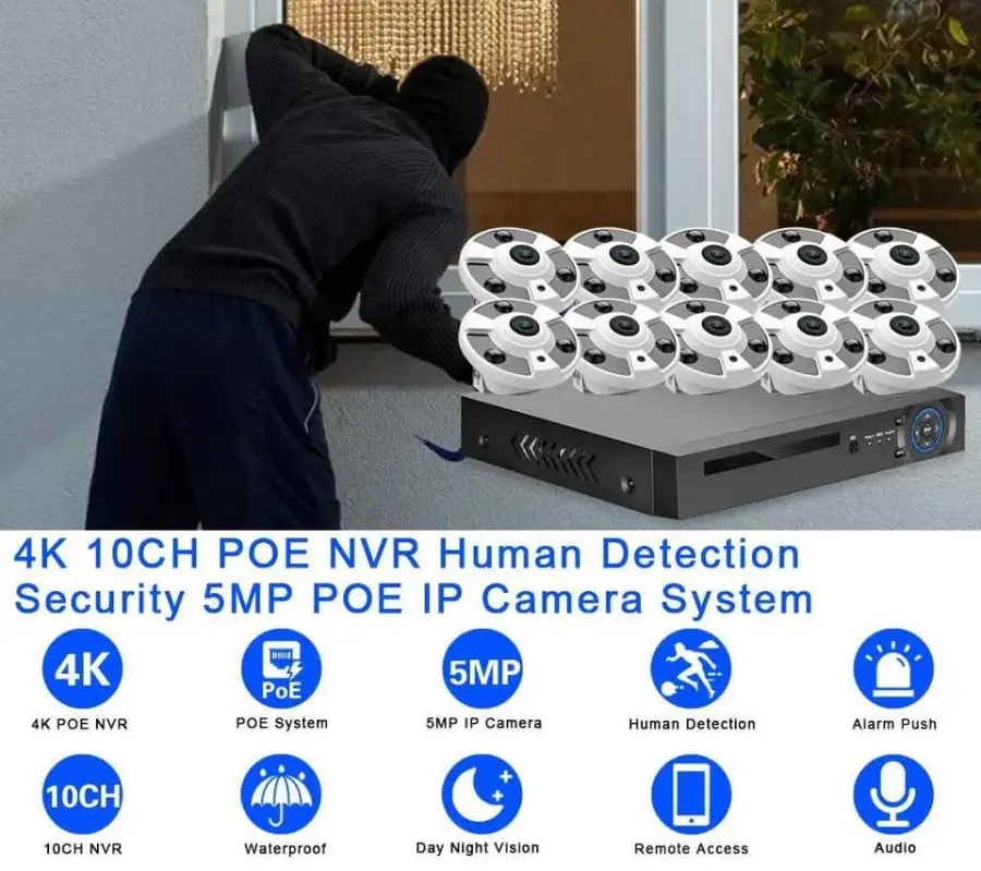 XMEye 4mp 5mp 8mp 4ch Panoramic POE Security Camera System Poe Cctv Fisheye IP Kit Ip 5MP 4ch POE Panoramic CCTV Camera System — image 3