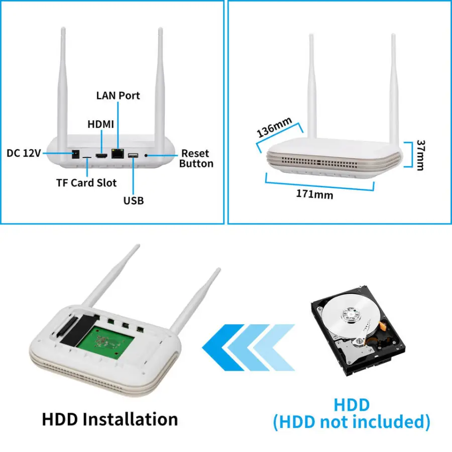 Icsee VMS Surveillance Wireless CCTV System 4ch 8ch Cctv Wifi Camera Dvr Kit Hd 3MP 5MP CCTV Wireless Security Camera System — image 6