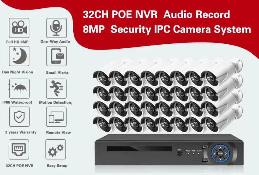 Xmeye 5mp 8mp 32CH POE CCTV Security Camera System 4MP Poe Nvr Kit CameraS Set 4 8 16 32Channel Ip Video POE CCTV Camera — image 3