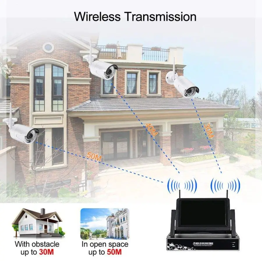 EseeCloud 3 5MP 4CH WiFi with 10.1 Inch LCD Screen Security Camera IP Wireless NVR Kits Outdoor WIFI Security CCTV Camera System — image 6