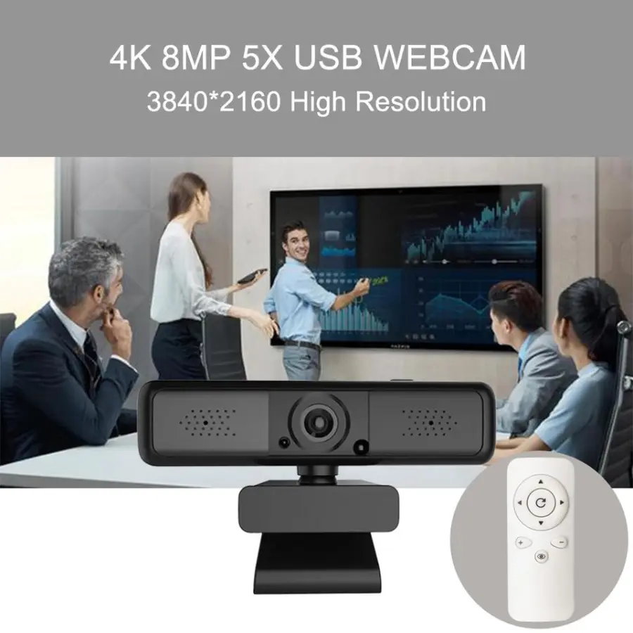 360 Degree Free Rotation 2K Autofocus Webcam for PC with Privacy Lens Cover — image 3