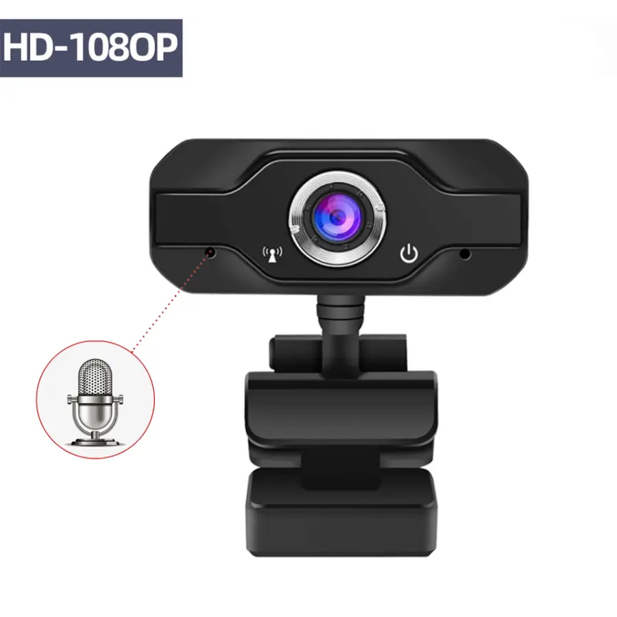 Free Tripod Lens Privacy Cover Microphone and Speaker Live Streaming 1080P 2.0mp Full HD Laptop Desktop PC USB Webcam Camera — image 3
