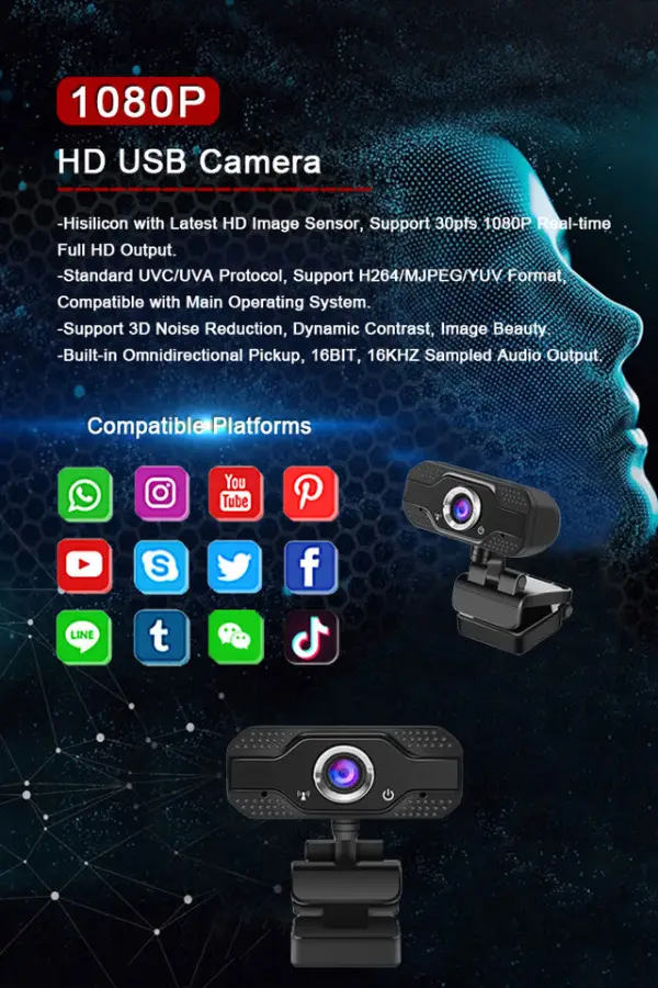 360 Degree Free Rotation Best Cheap Android TV Box Support Built in Webcam Video Call Skype Camera Video Conference for Live — image 5