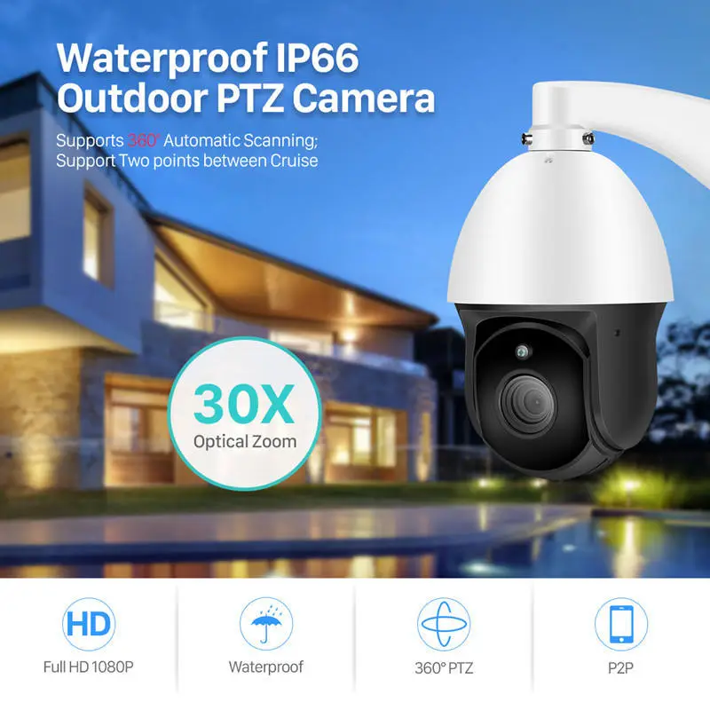 Professional 30x PTZ Zoom Dome CCTV Camera 8MP Full HD CMOS IP66 Outdoor H.265 NVR Wide Angle Audio Shenzhen — image 4