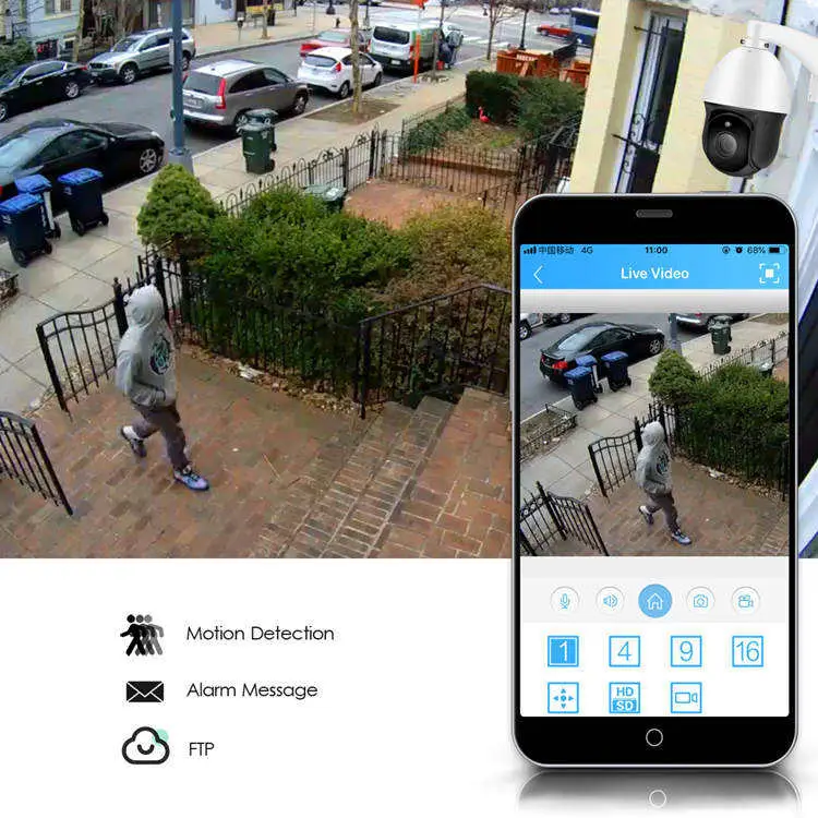 Professional 30x PTZ Zoom Dome CCTV Camera 8MP Full HD CMOS IP66 Outdoor H.265 NVR Wide Angle Audio Shenzhen — image 7