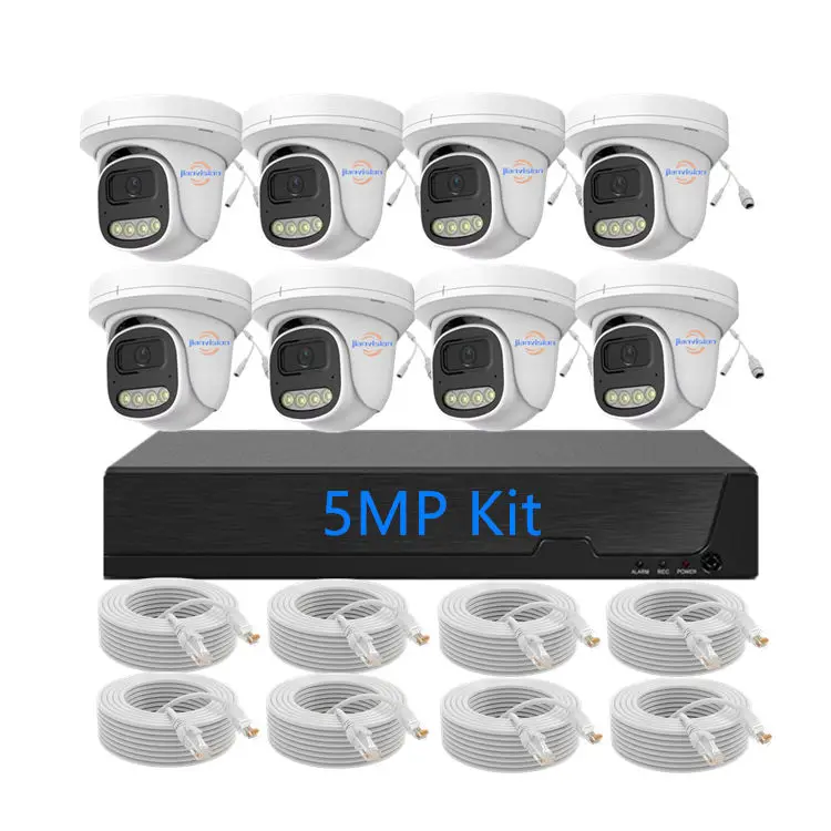 Jianvision 8CH Smart AI Face Detection System 5MP IP POE Turret Dome Camera Two-Way Audio NVR New Version Surveillance S — view 1