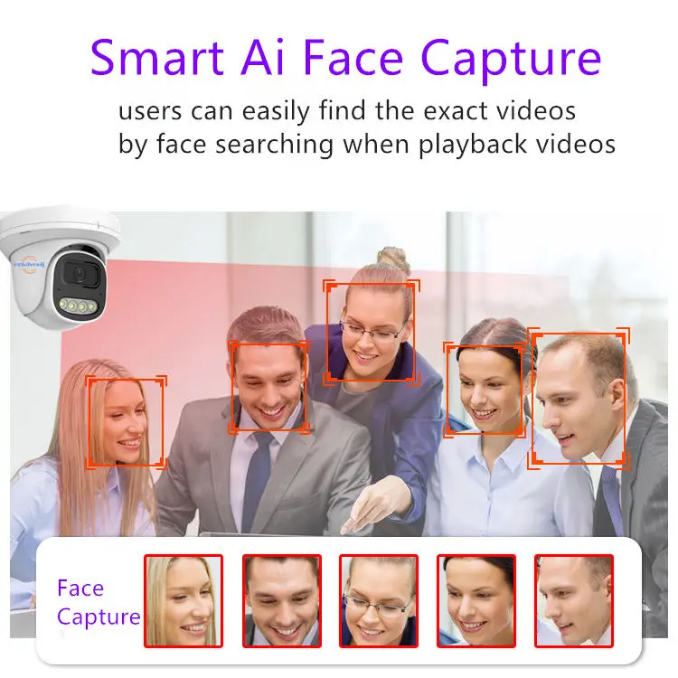 Jianvision 8CH Smart AI Face Detection System 5MP IP POE Turret Dome Camera Two-Way Audio NVR New Version Surveillance S — view 2