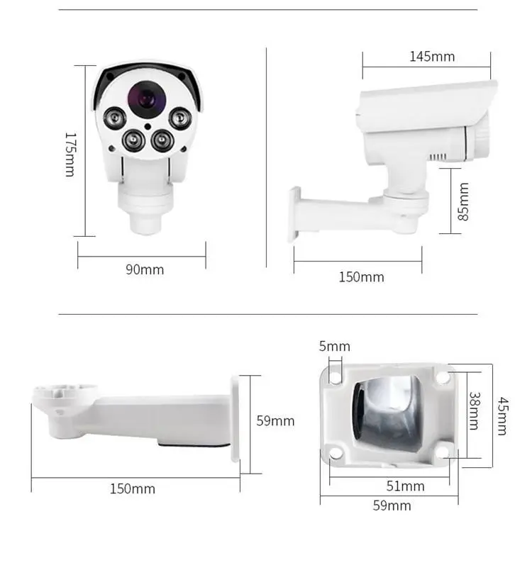 Jianvision 8MP POE IP Bullet Tube Camera 5x Optical Motorized Varifocal Zoom 50 Meters IR Distance Audio Wide Angle CMOS — image 7