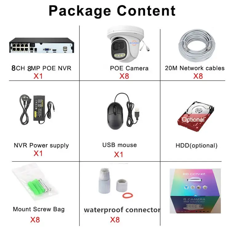 Jianvision 8CH Smart AI Face Detection System 5MP IP POE Turret Dome Camera Two-Way Audio NVR New Version Surveillance S — view 5