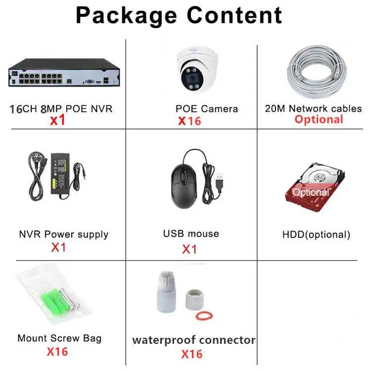 Jianvision 4MP 16ch POE Turret IP Camera System with NVR for Indoor and Outdoor Surveillance — image 7