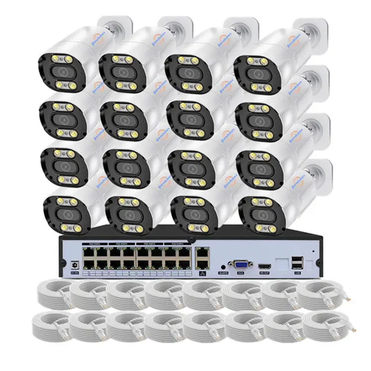 Jianvision 16CH 4MP Metal IP Bullet Outdoor Security Camera System Audio Recording Color Night Vision NVR for Surveillan — view 1