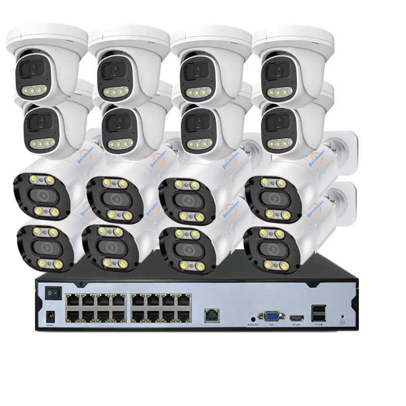 16-Channel POE NVR System with 4MP Waterproof Bullet CCTV Camera Indoor Outdoor Night Vision Surveillance CMOS Sensor IP — view 1