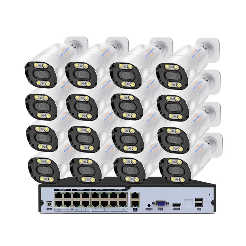 Jianvision 16-Channel 4MP POE Bullet IP Camera System Indoor and Outdoor Use with NVR Data Storage Option Waterproof IP6 — view 1