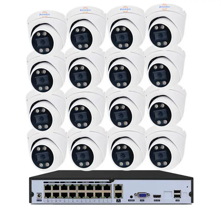 Jianvision Home Office Surveillance System 5MP 16-Channel Dome IP Camera with CMOS Sensor NVR Data Storage Options — view 1