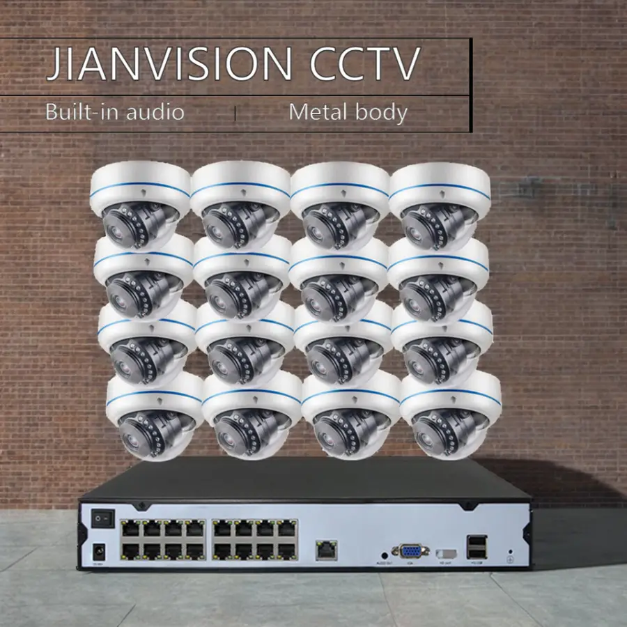 Jianvision POE NVR IP System 5MP 16CH Vandalproof Network Camera 2.8mm Wide Angle CMOS Sensor Built-in Mic for Indoor Outdoor — image 7