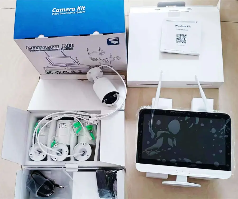 4Channels 5MP Color Night Vision Surveillance Cameras 12inches Wifi NVR Monitor CCTV Home Security Camera System Wireless — image 3