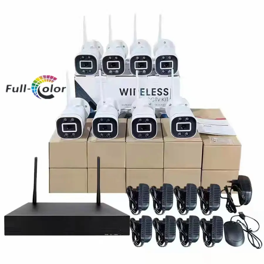 Jianvision 8-Channel Full HD Outdoor Wireless Security Camera System CMOS Full Color Night Vision IP66 Waterproof NVR H. — view 1