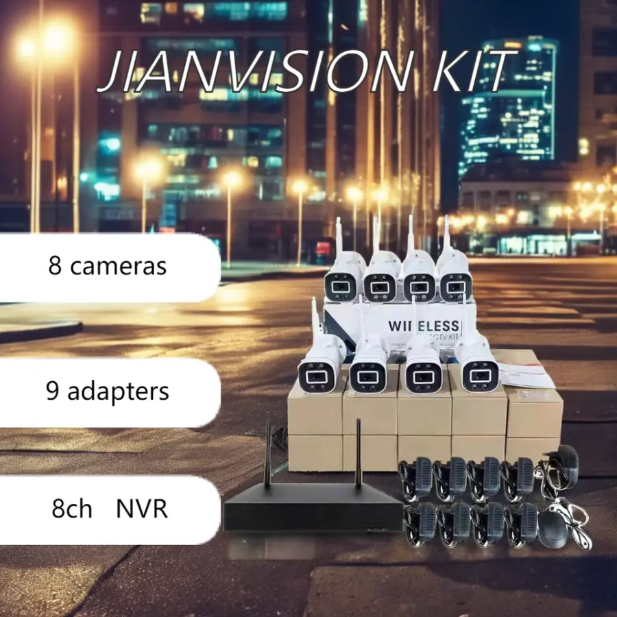Jianvision 8-Channel Full HD Outdoor Wireless Security Camera System CMOS Full Color Night Vision IP66 Waterproof NVR H.265 — image 4