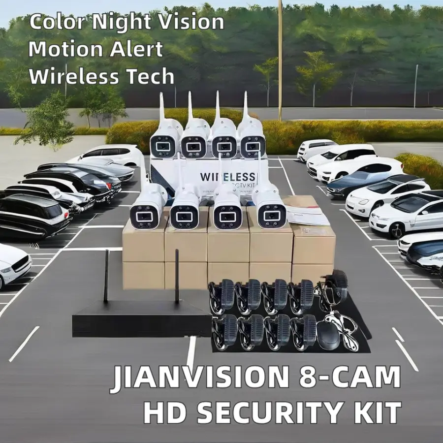 Jianvision 8-Channel Full HD Outdoor Wireless Security Camera System CMOS Full Color Night Vision IP66 Waterproof NVR H.265 — image 5